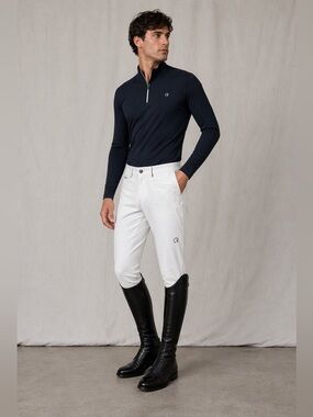 EGO7 Italy White Men’s Jumper Breeches IT 44 NWT Knee Grip Show Ready